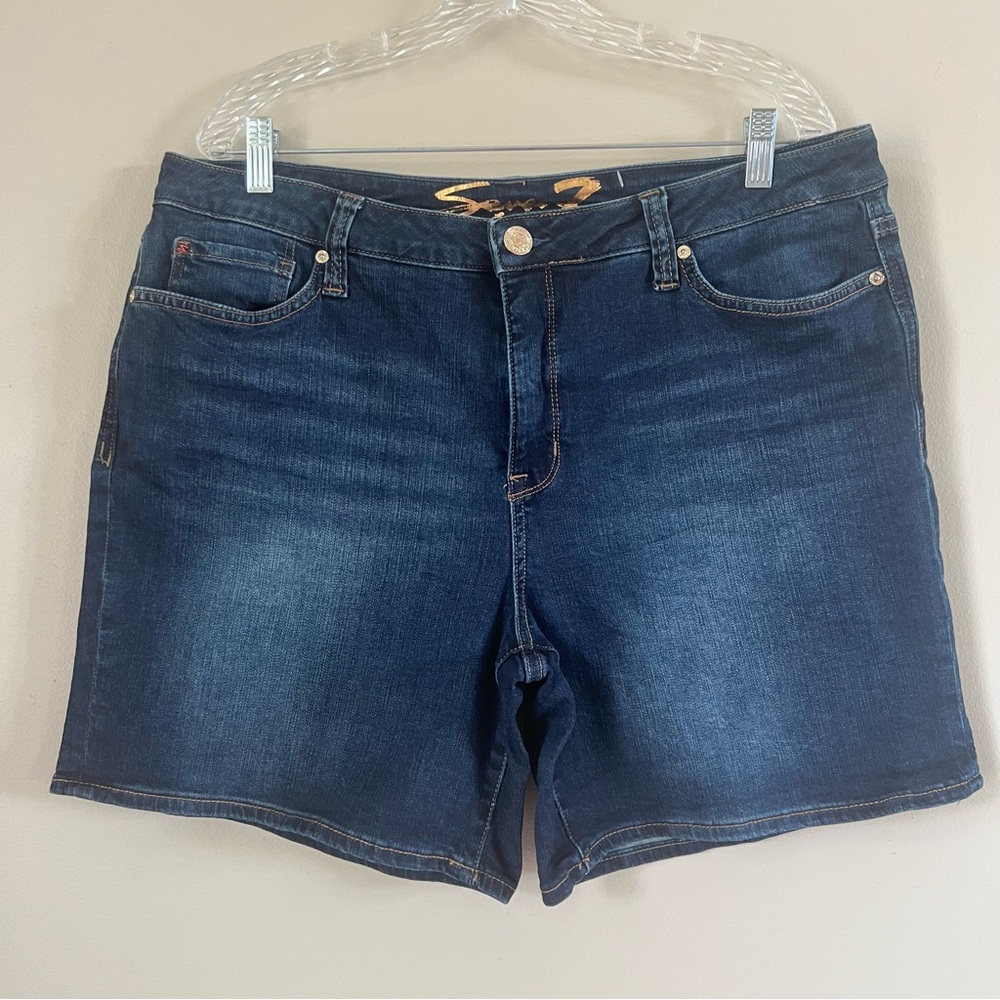Seven 7 Weekend Dark Wash Women’s High Rise Denim Shorts